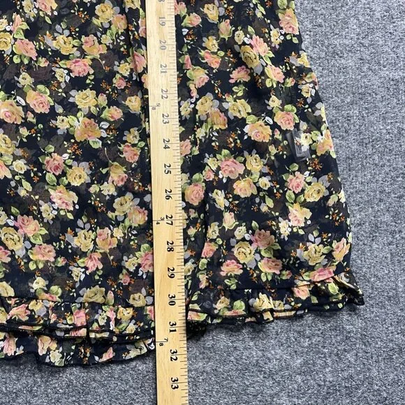 Undercurrent Womens A Line Dress Multicolor Black Floral Empire Waist Mini Y2K M - Picture 6 of 6